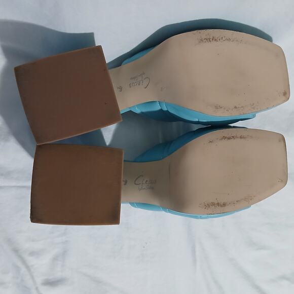 Circus NY by Sam Edelman 9.5 Marlie Platform Sandals Calypso Blue 3 3/4" Heel - Picture 4 of 14